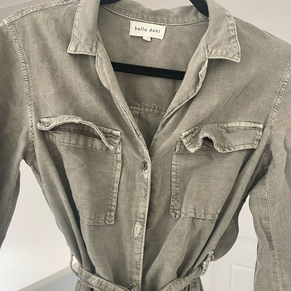 Bella Dahl Olive Green Shirt Dress, XS - Picture 2 of 7